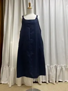 着物リメイク、ネイビー キャミソールワンピース、