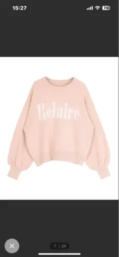 titivate スウェットライクロゴニット ピンク