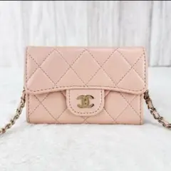 CHANEL ミニマトラッセ　チェーンウォレット　ラムスキン　正規品