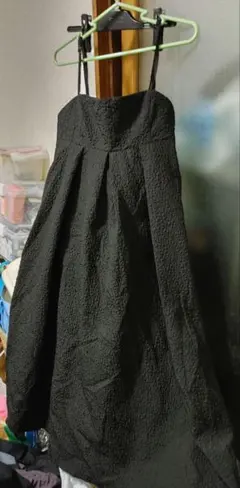 エンボス加工 キャミワンピース ブラック