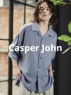 CASPER JOHN ドルマンシャツ ブルー S 半袖 春夏 ルーズ モードのサムネイル
