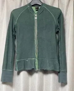 ダークグリーン ジップアップカーディガン　ディーゼル