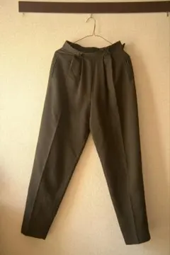 ヴィンテージ vintage ダークグリーン タック入りスラックス