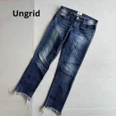 【アングリッド】デニムスキニーパンツ　ブレイドヘムストスリ　日本製　ストレッチ