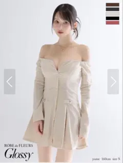 ROBE de FLEURS Glossy ベージュ S