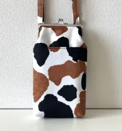 ☆三毛猫柄☆がま口スマホショルダーポーチ☆スマホショルダーバッグ☆