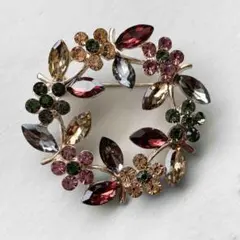 ブローチ 円型 円形 丸型 花 アクセサリー レディース リース ペールパープル