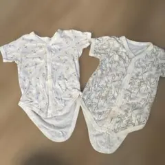 ベビー肌着・ロンパース80cm 花柄 2枚セット
