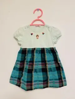 ファミリア　familiar チュニック　Tシャツ　グリーン　緑　チェック80