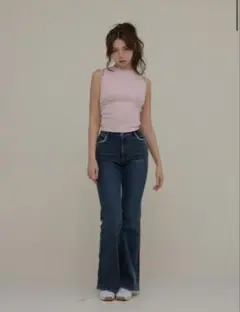 andmary Heart stitch denim ネイビーブルー S - メルカリ