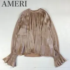 アメリ 美品 ドレープ 2WAY SOFT VOLUME BLOUSE 光沢 Fのサムネイル