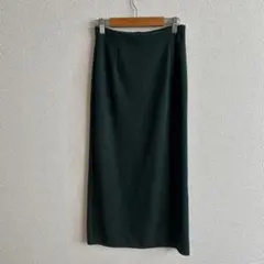 UNIQLO ストレッチ ダブルフェイス ナロー スカート ダークグリーン M