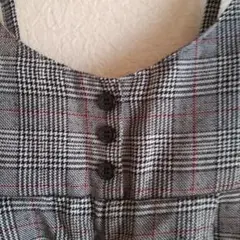 グレー系チェック ジャンバースカート