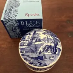 Spode Blue Italian ラウンドトリンケットボックス