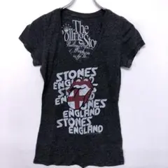y2k 古着 The Rolling Stones Vネック タイト Tシャツのサムネイル