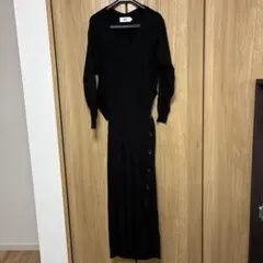 AZUL by moussy ブラックニットワンピース M
