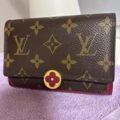 LOUIS VUITTON 二つ折り財布 ポルトフォイユフロールモノグラム