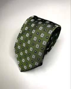 ブルックスブラザーズ MAKERS ネクタイ グリーン 小紋柄 シルク100