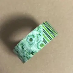 mt カモ井 マスキングテープ マステ 廃盤 ボーダー グリーン 花柄