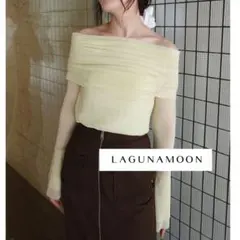 LAGUNAMOON　フレアスリーブオフショルチュールトップスのサムネイル