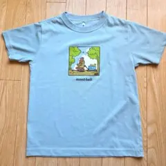 新品未使用品mont-bell 水色 Tシャツ 140