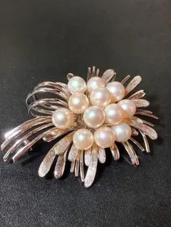 TASAKI タサキ パール ブローチ アコヤ 13粒 シルバー 真珠 ブローチ