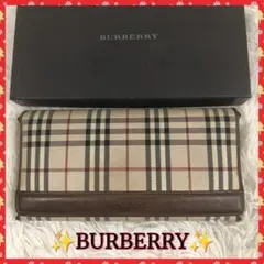 【BURBERRY】バーバリー　長財布　ノバチェック がま口　✨箱付✨