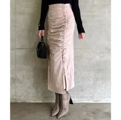 【美品】ROYAL PARTY ドロストギャザーラメスリットスカート