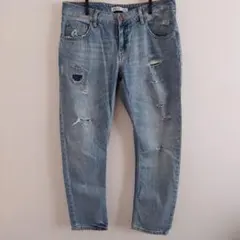 ZARA BASIC レディース　ダメージ加工デニム