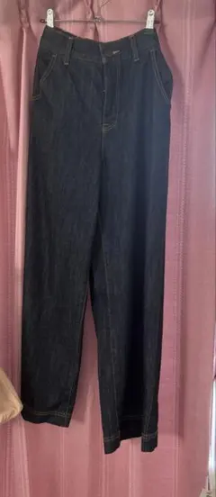 a.v.vネイビーブルーデニム ワイドパンツ ゴムウエスト