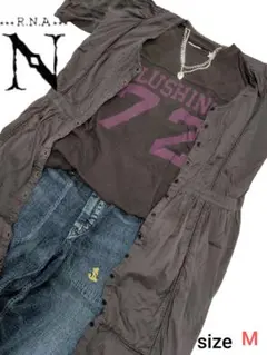 RNA 五分袖 ロングシャツ ダークグレー Mのサムネイル
