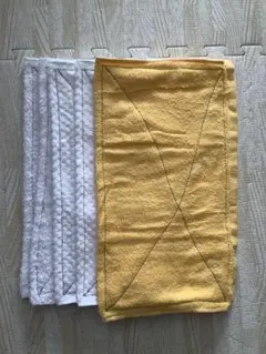 新品未使用 雑巾5枚セット ホワイト イエロー