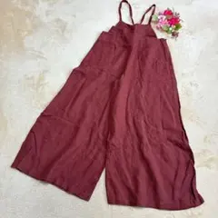 【グリーンレーベルリラクシング】リネン ワイド サロペット 赤 テラコッタ Ｆのサムネイル