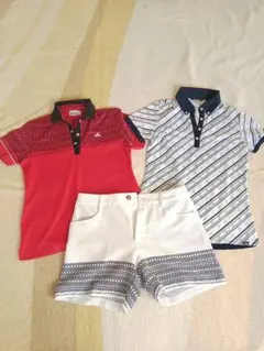 アディダス ポロシャツ2枚とショートパンツ1枚の３点セット　Ｌサイズ