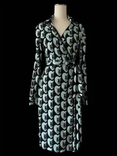 美品✨DVF ラップ ワンピース ドレス 大人気ハート柄 シルク100% 4