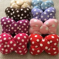 めっちゃ可愛い♡ 人気のドットリボン8種類リボンゴムセット！1650円！