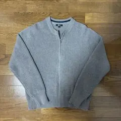 UNIQLO C クルーネックフルジップカーディガン M グレー