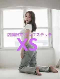 Andmary　Heart hip denim ピンクステッチ ANDMARY】Heart hip denim