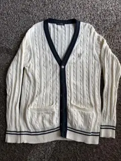 EASTBOY カーディガン ケーブル ライン入り 綿 7G 制服 学生服