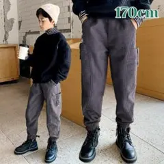 170 キッズ カーゴパンツ 通学 子供服 韓国 キッズパンツ 男の子 グレー