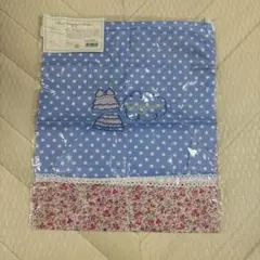 巾着袋 ランジェリー柄 水玉×花柄 ブルー 刺繍 ドレス 可愛い 小物入れ