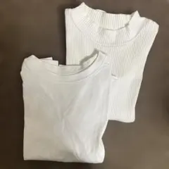 ホワイト長袖カットソー ・長袖Tシャツ　130