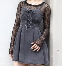 デニムフレアキャミワンピース