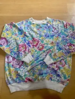 花柄スウェット トレーナー　古着