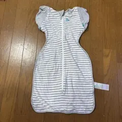 LOVE TO DREAM スワドル Mサイズ グレーと白のストライプ