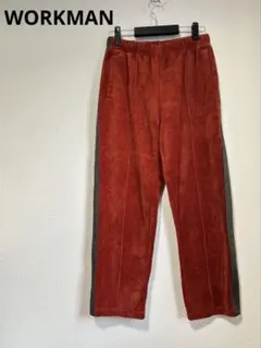 ワークマン ベロア トラックパンツ　ラインパンツ オレンジ　ベロアジャージ