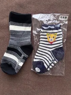 ベビーキッズ靴下 2足セット （COMME CA ISMとミキハウス）