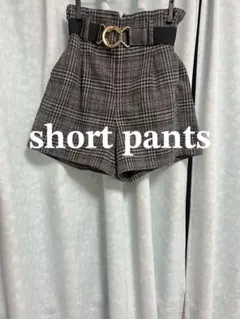 現在未販売 GRL チェック柄 ショートパンツ ベルト付き