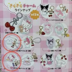 サンリオきらきらフルーツチャーム　キティ、シナモロールセット