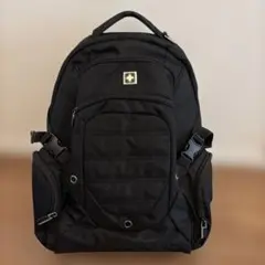 SWISSWIN 黒 ブラックリュック バックパック 大容量 通勤通学レジャーのサムネイル